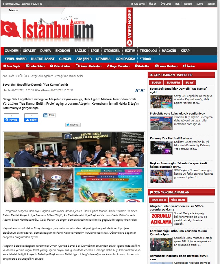 İstanbul’um Gazete Haberlerinde Sevgi Seli